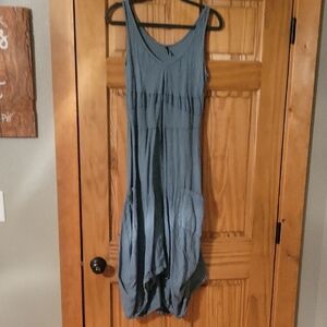 Teal Linen Dress